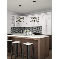 Fairforest 3-Light Matte Black with Aged Oak Accents Chandelier by Progress Lighting -Progress Lighting Shop matte black with aged oak accents progress lighting chandeliers p400241 031 c3 1000