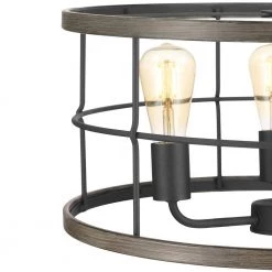 Fairforest 3-Light Matte Black with Aged Oak Accents Chandelier by Progress Lighting -Progress Lighting Shop matte black with aged oak accents progress lighting chandeliers p400241 031 fa 1000