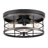 Fairforest Collection 15.75 in. 3-Light Matte Black Farmhouse Flush Mount with Aged Oak Accents by Progress Lighting -Progress Lighting Shop matte black with aged oak accents progress lighting flush mount lights p350175 031 64 1000