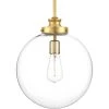 Penn Collection 12 in. 1-Light Golden Natural Brass Clear Glass Farmhouse Kitchen Pendant Light by Progress Lighting