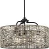 Lavelle Collection 20-1/2 in. 4-Light Natural Rattan Textured Black Global Pendant Kitchen Light by Progress Lighting -Progress Lighting Shop natural rattan progress lighting chandeliers p500308 031 64 1000