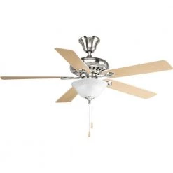 AirPro Signature 52 in. Indoor Brushed Nickel Modern Ceiling Fan by Progress Lighting -Progress Lighting Shop nickel progress lighting ceiling fans without lights p2521 09ch 44 1000