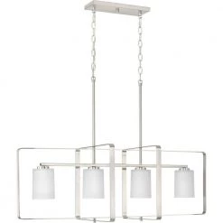 League Collection 4-Light Brushed Nickel Etched Glass Modern Farmhouse Chandelier Light by Progress Lighting -Progress Lighting Shop nickel progress lighting chandeliers p400287 009 c3 1000