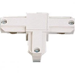 White Track Accessory with T-Connector - Inside Right Polarity by Progress Lighting