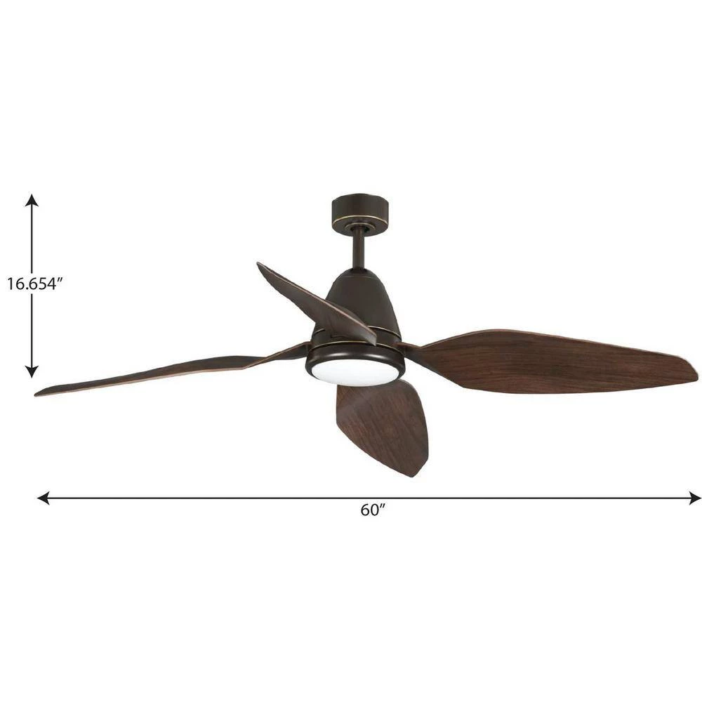 Holland 60 in. Integrated LED Oil Rubbed Bronze Ceiling Fan with Light by Progress Lighting 13 Holland 60 in. Integrated LED Oil Rubbed Bronze Ceiling Fan with Light by Progress Lighting - Image 11