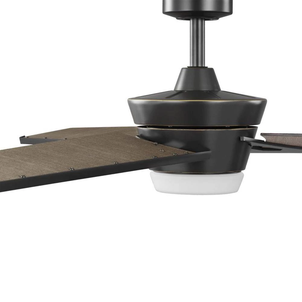 Kasota 56 in. Indoor 3-Blade Tan Linen/Oil Rubbed Bronze LED DC Motor Modern Ceiling Fan with Remote Control by Progress Lighting 8 Kasota 56 in. Indoor 3-Blade Tan Linen/Oil Rubbed Bronze LED DC Motor Modern Ceiling Fan with Remote Control by Progress Lighting - Image 6
