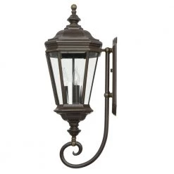 Crawford Collection 3-Light Oil Rubbed Bronze Clear Beveled Glass New Traditional Outdoor Large Wall Lantern Light by Progress Lighting -Progress Lighting Shop oil rubbed bronze progress lighting outdoor sconces p5672 108 a0 1000