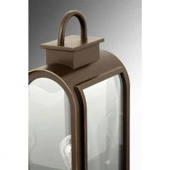 Refuge Collection 1-Light Oil Rubbed Bronze Clear/Etched Umber Glass Farmhouse Outdoor Small Wall Lantern Light by Progress Lighting -Progress Lighting Shop oil rubbed bronze progress lighting outdoor sconces p6030 108 40 1000
