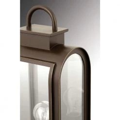 Refuge Collection 1-Light Oil Rubbed Bronze Clear/Etched Umber Glass Farmhouse Outdoor Small Wall Lantern Light by Progress Lighting -Progress Lighting Shop oil rubbed bronze progress lighting outdoor sconces p6030 108 66 1000