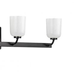 Moore Collection 4-Light Matte Black White Opal Glass Luxe Bath Vanity Light by Progress Lighting 7 Moore Collection 4-Light Matte Black White Opal Glass Luxe Bath Vanity Light by Progress Lighting -Progress Lighting Shop painted black progress lighting vanity lighting p300283 031 4f 1000