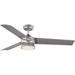 Edwidge 52 in. 3-Blade LED Painted Nickel DC Motor Contemporary Ceiling Fan with Light by Progress Lighting
