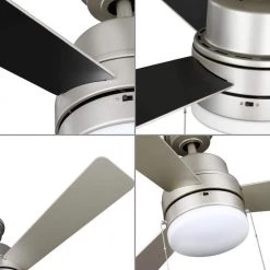 Trevina V 52 in. LED Indoor Painted Nickel ENERGY STAR Modern Ceiling Fan with Light Kit and White Opal Shade by Progress Lighting -Progress Lighting Shop painted nickel progress lighting ceiling fans with lights p250076 152 wb 1f 1000