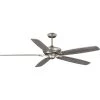 Kennedale Collection 72 in. 5-Blade Grey Weathered Wood/Silver DC Motor Transitional Ceiling Fan by Progress Lighting -Progress Lighting Shop painted nickel progress lighting ceiling fans without lights p250070 152 64 1000