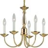 Five-Light Polished Brass White Candles Traditional Chandelier Light by Progress Lighting -Progress Lighting Shop polished brass progress lighting chandeliers p4009 10 64 1000