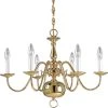 Americana Collection 6-Light Polished Brass White Candle Traditional Chandelier Light by Progress Lighting -Progress Lighting Shop polished brass progress lighting chandeliers p4356 10 64 1000