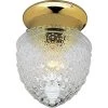 1-Light Polished Brass Flush Mount with Clear Patterned Glass by Progress Lighting