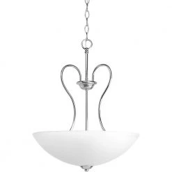Heart Collection 3-Light Polished Chrome Foyer Pendant with Etched Glass Shades by Progress Lighting