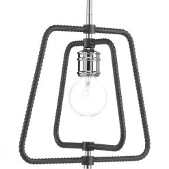 Re-Bar Collection 1-Light Polished Chrome Pendant by Progress Lighting