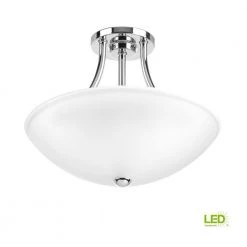 Gather Collection 17-Watt Polished Chrome Integrated LED Semi-Flush Mount by Progress Lighting -Progress Lighting Shop polished chrome progress lighting flush mount lights p350088 015 30 a0 1000