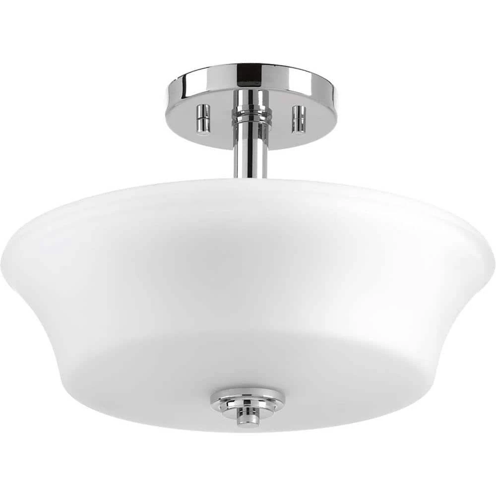 Cascadia Collection 2-Light Polished Chrome Semi-Flush Mount by Progress Lighting 3 Cascadia Collection 2-Light Polished Chrome Semi-Flush Mount by Progress Lighting