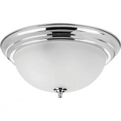 Dome Glass Collection 3-Light Polished Chrome Flush Mount with Etched Glass by Progress Lighting