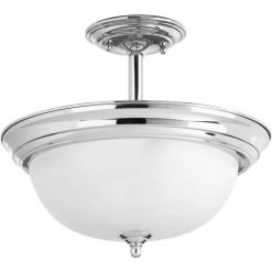 Dome Glass Collection 2-Light Polished Chrome Semi-Flush Mount by Progress Lighting