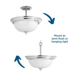 Dome Glass Collection 2-Light Polished Chrome Semi-Flush Mount by Progress Lighting -Progress Lighting Shop polished chrome progress lighting flush mount lights p3927 15et fa 1000