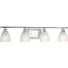 Lucky Collection 33.56 in. 4-Light Polished Chrome Bathroom Vanity Light with Glass Shades by Progress Lighting -Progress Lighting Shop polished chrome progress lighting vanity lighting p2182 15di 64 1000