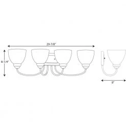 Heart Collection 4-Light Polished Chrome Etched Glass Farmhouse Bath Vanity Light by Progress Lighting -Progress Lighting Shop polished chrome progress lighting vanity lighting p2928 15 31 1000