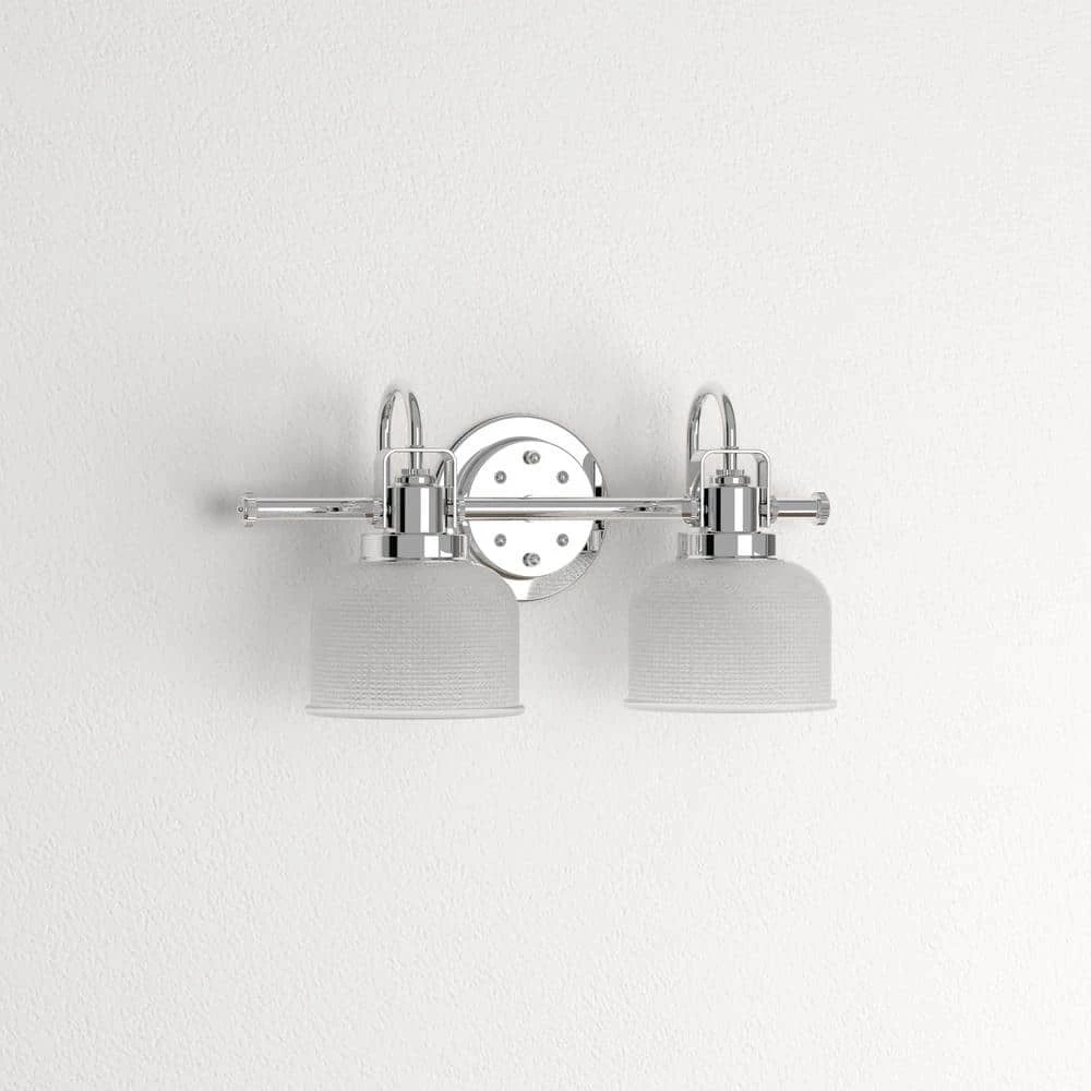 Archie Collection 17 in. 2-Light Polished Chrome Clear Double Prismatic Glass Coastal Bathroom Vanity Light by Progress Lighting 6 Archie Collection 17 in. 2-Light Polished Chrome Clear Double Prismatic Glass Coastal Bathroom Vanity Light by Progress Lighting - Image 4