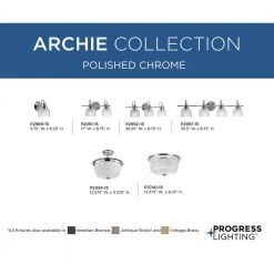 Archie Collection 17 in. 2-Light Polished Chrome Clear Double Prismatic Glass Coastal Bathroom Vanity Light by Progress Lighting 25 Archie Collection 17 in. 2-Light Polished Chrome Clear Double Prismatic Glass Coastal Bathroom Vanity Light by Progress Lighting -Progress Lighting Shop polished chrome progress lighting vanity lighting p2991 15 76 1000