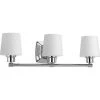 Glance Collection 3-Light Polished Chrome Etched White Linen Glass Farmhouse Bath Vanity Light by Progress Lighting -Progress Lighting Shop polished chrome progress lighting vanity lighting p300018 015 64 1000