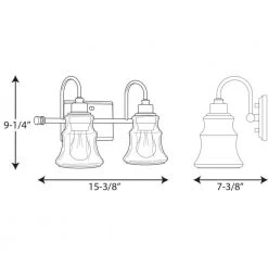 Litchfield Collection 2-Light Polished Chrome Clear Glass Coastal Bath Vanity Light by Progress Lighting -Progress Lighting Shop polished chrome progress lighting vanity lighting p300138 015 31 1000