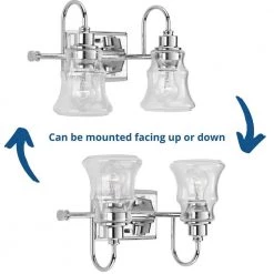 Litchfield Collection 2-Light Polished Chrome Clear Glass Coastal Bath Vanity Light by Progress Lighting -Progress Lighting Shop polished chrome progress lighting vanity lighting p300138 015 44 1000