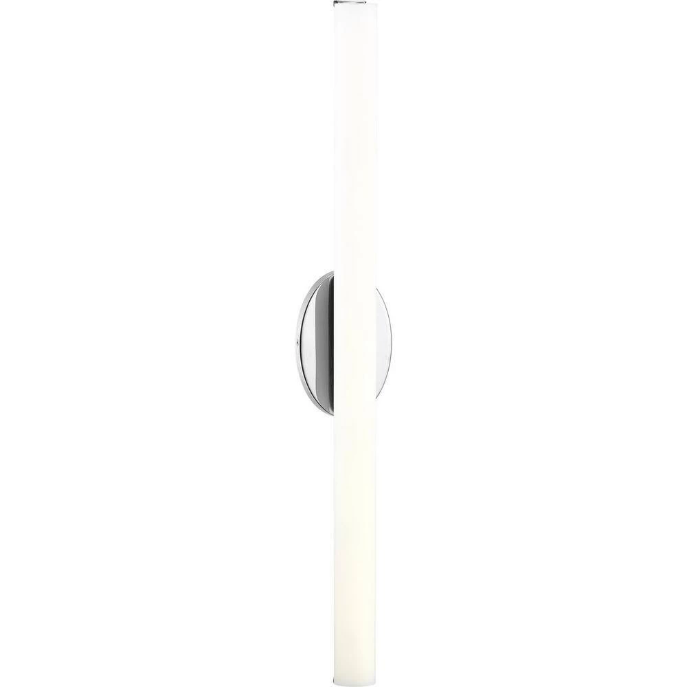 Parallel LED Collection 32" Polished Chrome Etched White Glass Luxe Bath Vanity Light by Progress Lighting 6 Parallel LED Collection 32" Polished Chrome Etched White Glass Luxe Bath Vanity Light by Progress Lighting - Image 4