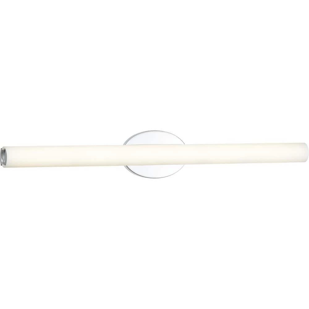 Parallel LED Collection 32" Polished Chrome Etched White Glass Luxe Bath Vanity Light by Progress Lighting 5 Parallel LED Collection 32" Polished Chrome Etched White Glass Luxe Bath Vanity Light by Progress Lighting - Image 3