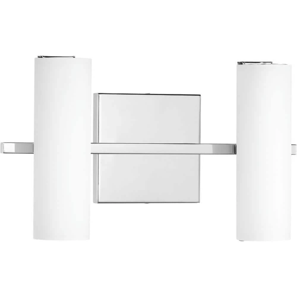 Colonnade LED Collection 2-Light Polished Chrome Etched White Glass Luxe Bath Vanity Light by Progress Lighting 3 Colonnade LED Collection 2-Light Polished Chrome Etched White Glass Luxe Bath Vanity Light by Progress Lighting