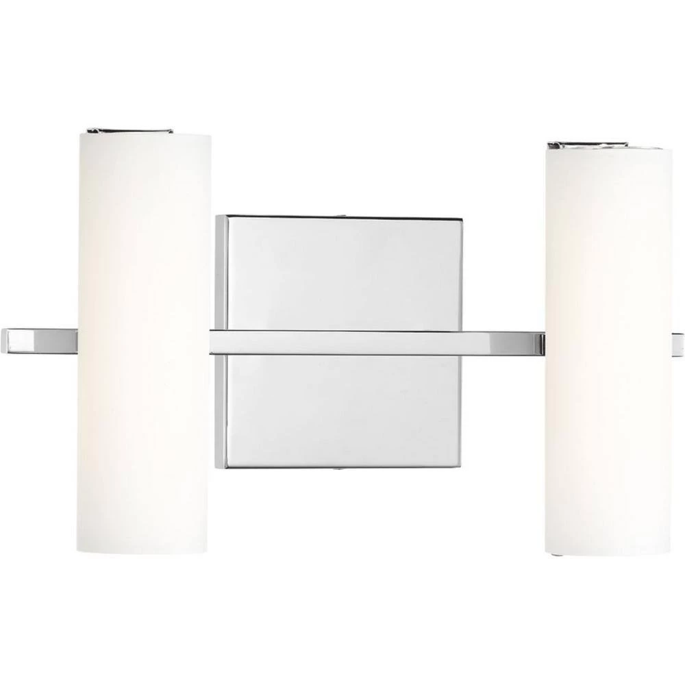 Colonnade LED Collection 2-Light Polished Chrome Etched White Glass Luxe Bath Vanity Light by Progress Lighting 4 Colonnade LED Collection 2-Light Polished Chrome Etched White Glass Luxe Bath Vanity Light by Progress Lighting - Image 2