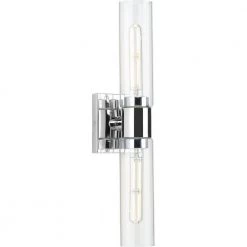 Clarion 2-Light Polished Chrome Clear Glass Modern Wall Light by Progress Lighting -Progress Lighting Shop polished chrome progress lighting vanity lighting p300300 015 c3 1000