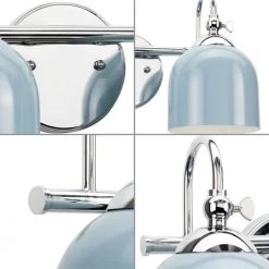 Dalton 15 in. 2-Light Polished Chrome Coastal Blue Vanity Light for Bath and Vanity by Progress Lighting -Progress Lighting Shop polished chrome progress lighting vanity lighting p300382 015 4f 1000