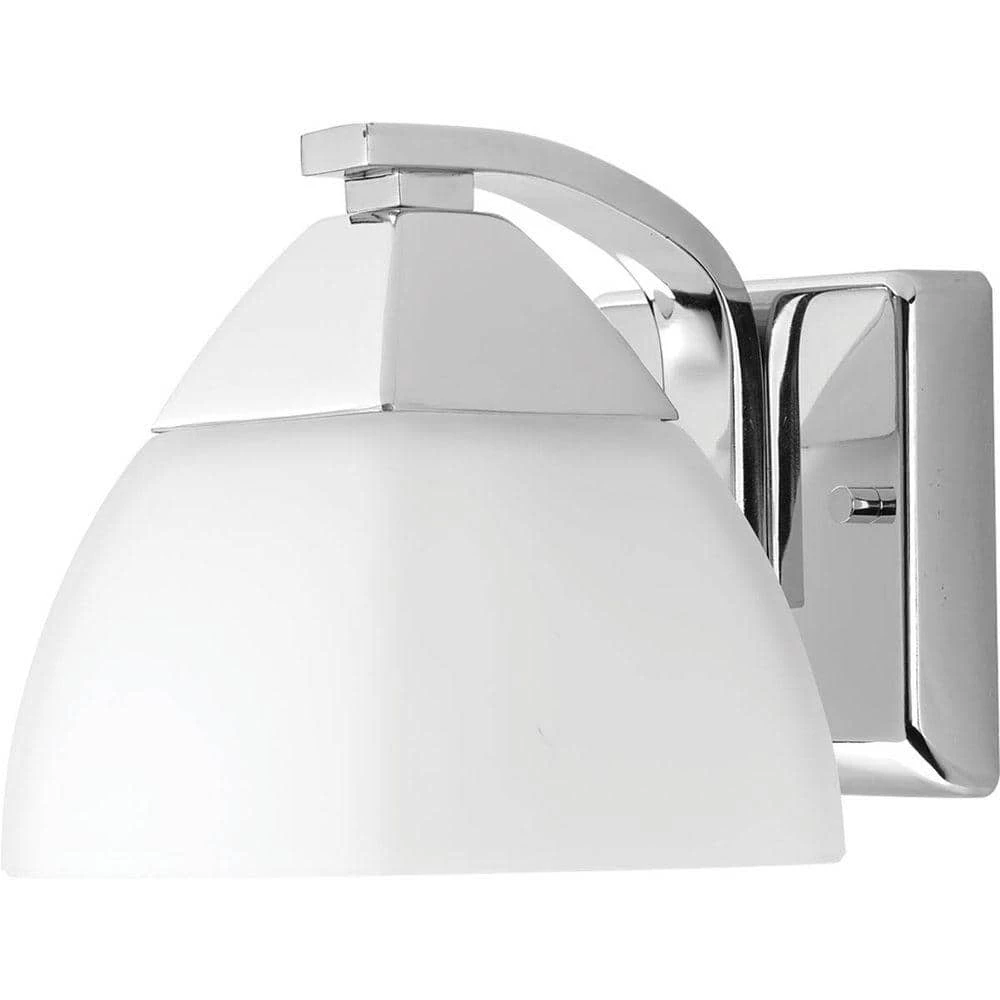 Appeal Collection 1-Light Polished Chrome Etched White Glass Modern Bath Vanity Light by Progress Lighting 5 Appeal Collection 1-Light Polished Chrome Etched White Glass Modern Bath Vanity Light by Progress Lighting - Image 3