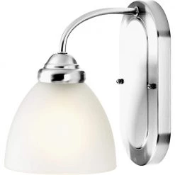 Heart Collection 1-Light Polished Chrome Etched Glass Farmhouse Bath Vanity Light by Progress Lighting -Progress Lighting Shop polished chrome progress lighting wall sconces p2913 15 c3 1000
