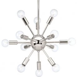 Ion Collection 12-Light Polished Nickel Mid-Century Modern Chandelier Light by Progress Lighting -Progress Lighting Shop polished nickel progress lighting chandeliers p400040 104 c3 1000