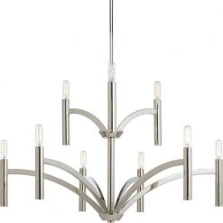 Draper Collection 9-Light Polished Nickel Luxe Chandelier Light by Progress Lighting