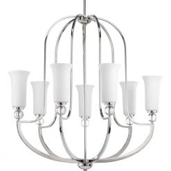 Elina Collection 7-Light Polished Nickel Chandelier with Opal Glass by Progress Lighting