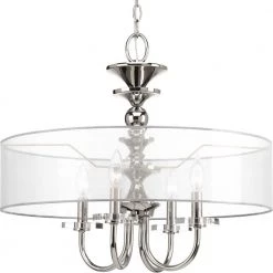 March Collection 4-Light Polished Nickel Pendant by Progress Lighting