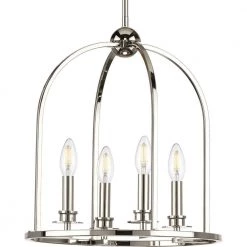 Seneca Polished Nickel 4-Light Foyer Pendant by Progress Lighting -Progress Lighting Shop polished nickel progress lighting chandeliers p500121 104 fa 1000