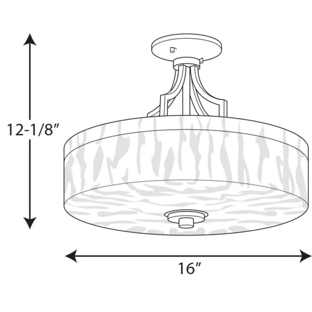 Caress Collection 2-Light Polished Nickel Semi-Flush Mount by Progress Lighting 5 Caress Collection 2-Light Polished Nickel Semi-Flush Mount by Progress Lighting - Image 3