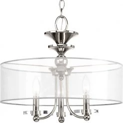March Collection 3-Light Polished Nickel Semi-Flush Mount by Progress Lighting