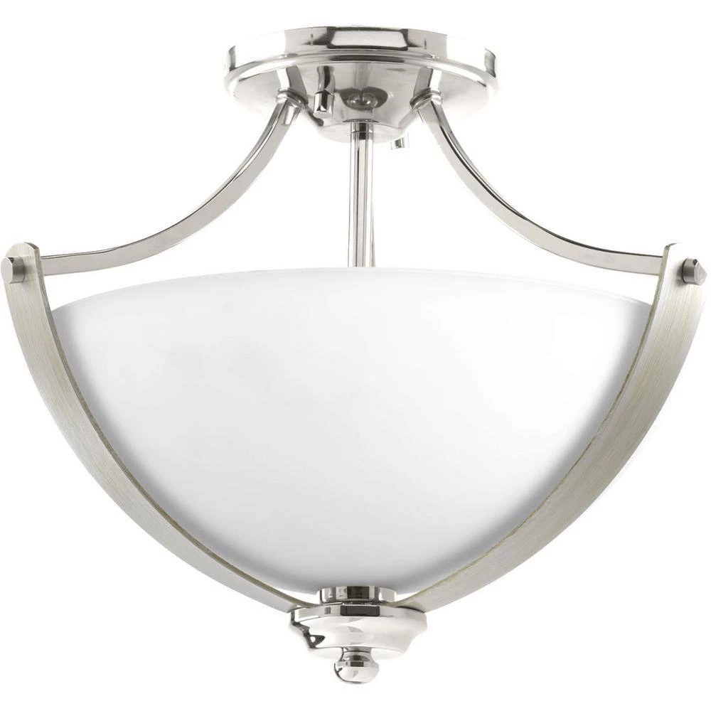 Noma Collection 2-Light Polished Nickel Semi-Flush Mount by Progress Lighting 5 Noma Collection 2-Light Polished Nickel Semi-Flush Mount by Progress Lighting - Image 3